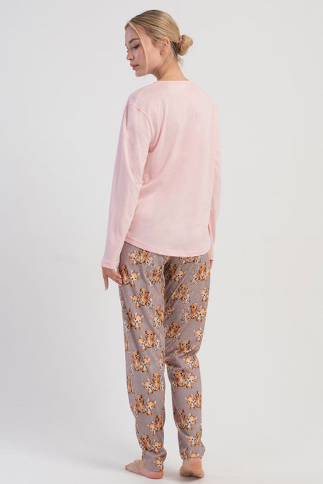 KADIN P.SUPREM O YAKA UZUN KOL ETEGI OVAL PIJAMA TAKIM
