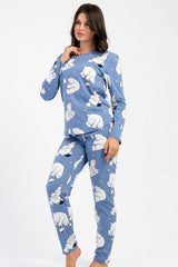KADIN P.SUPREM O YAKA UZUN KOL ETEGI OVAL PIJAMA TAKIM