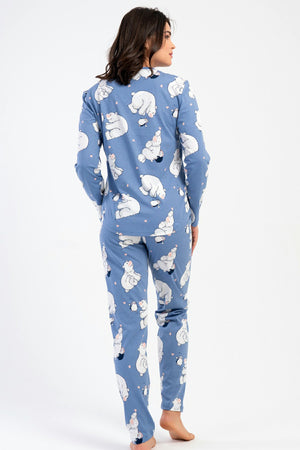 KADIN P.SUPREM O YAKA UZUN KOL ETEGI OVAL PIJAMA TAKIM