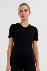 KADIN COMFORT V YAKA KISA KOL T-SHIRT