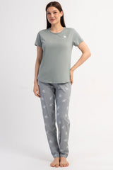 KADIN P.SUPREM O YAKA KISA KOL ETEGI OVAL PIJAMA TAKIM