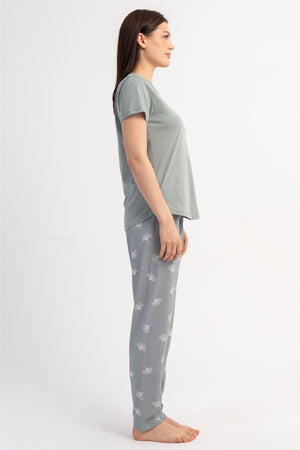 KADIN P.SUPREM O YAKA KISA KOL ETEGI OVAL PIJAMA TAKIM