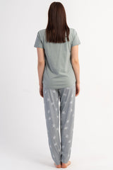 KADIN P.SUPREM O YAKA KISA KOL ETEGI OVAL PIJAMA TAKIM