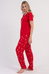 KADIN P.VISCON PATLI DAMLA YAKA KISA KOL ETEGI OVAL PIJAMA TAKIM