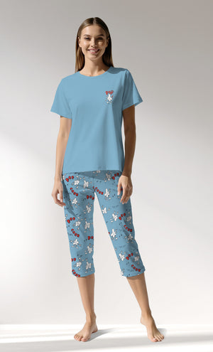 Woman Supreme Popcorn Capri Set - B-14-4318 - Image 1