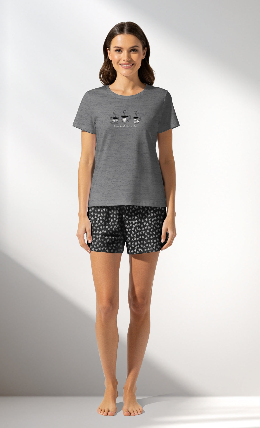 Woman Supreme TinyHearts Short Set - A-ANTRASIT MEL - Image 1