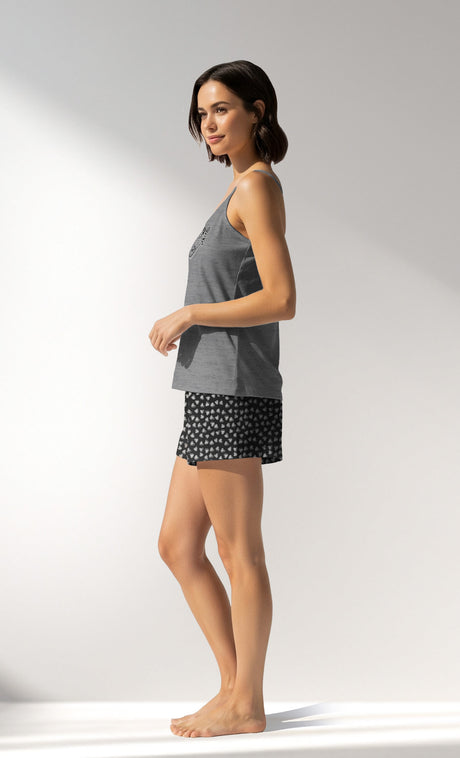 Woman Supreme TinyHearts Thin Strap Short Set - A-ANTRASIT MEL - Image 2