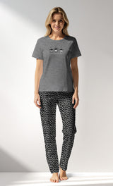 Woman Supreme TinyHearts Pyjama Set - A-ANTRASIT MEL - Image 1