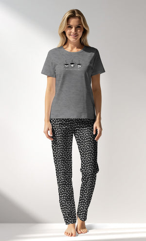 Woman Supreme TinyHearts Pyjama Set - A-ANTRASIT MEL - Image 1