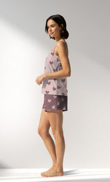 Woman Supreme BigHeart Thin Strap Short Set - ROTASYON (ACIK ZEMIN) - Image 2