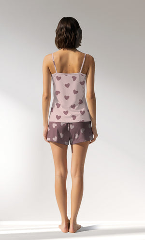 Woman Supreme BigHeart Thin Strap Short Set - ROTASYON (ACIK ZEMIN) - Image 3