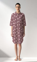 Woman Supreme BigHeart Shirt Tunic - ROTASYON (KOYU ZEMIN) - Image 1