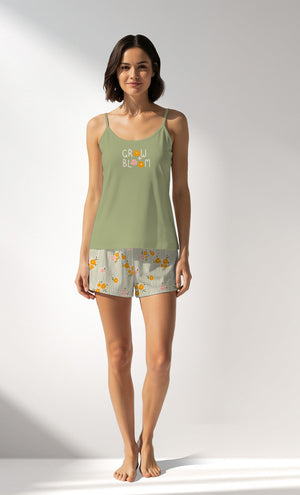 Woman Supreme GreenGarden Thin Strap Short Set - B-15-0523 - Image 1