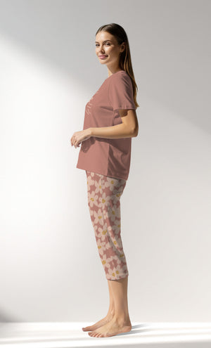 Woman Supreme RoseDown Capri Set - 16-1522 - Image 2