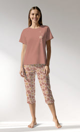 Woman Supreme RoseDown Capri Set - 16-1522 - Image 1