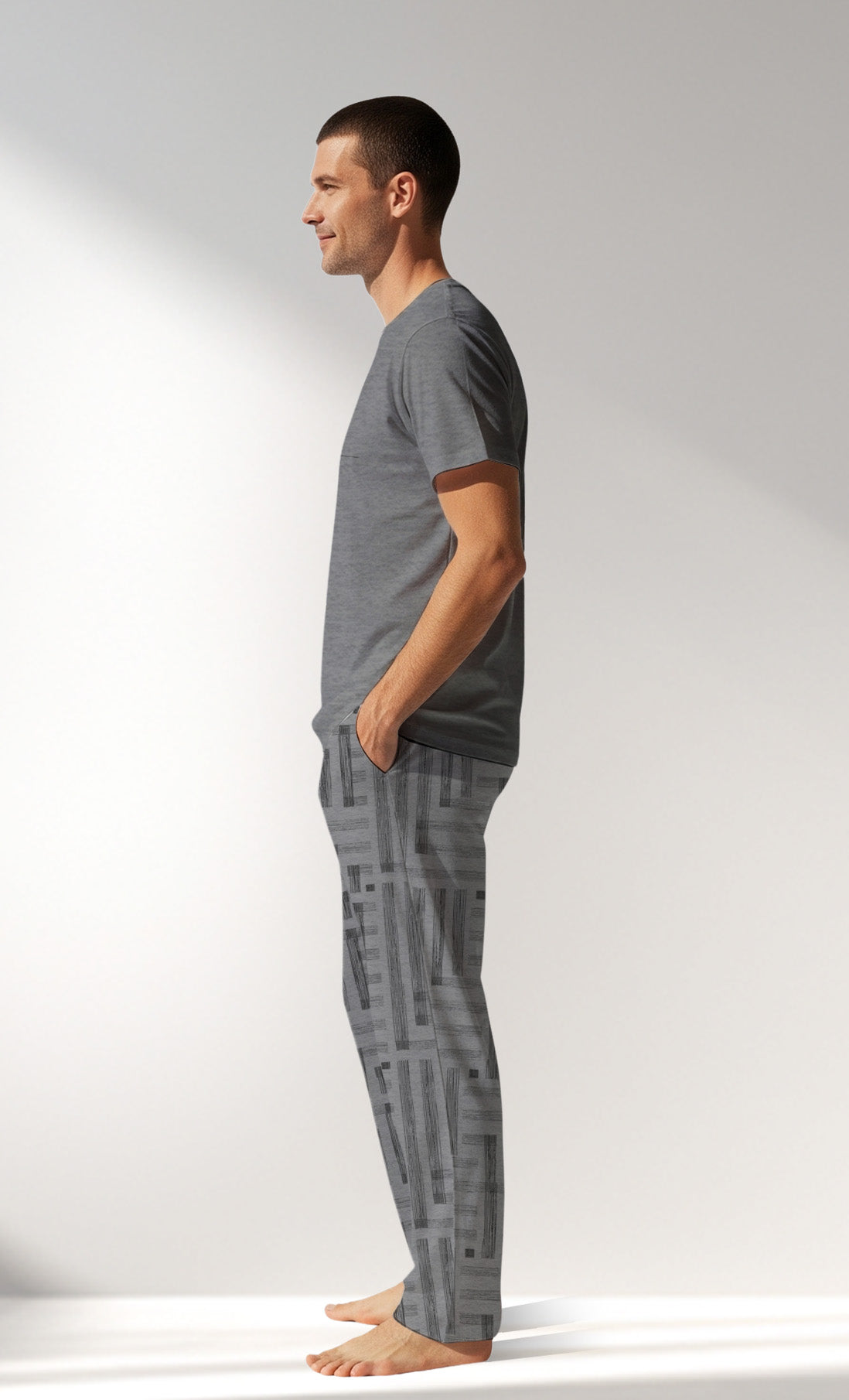 Man Supreme Strong Short Sleeve Pyjama Set - G2 MELANJ - Image 2