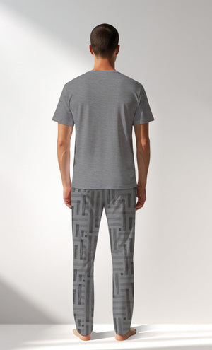 Man Supreme Strong Short Sleeve Pyjama Set - G2 MELANJ - Image 3
