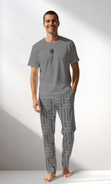 Man Supreme Strong Short Sleeve Pyjama Set - G2 MELANJ - Image 1