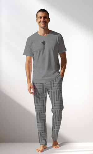 Man Supreme Strong Short Sleeve Pyjama Set - G2 MELANJ - Image 1