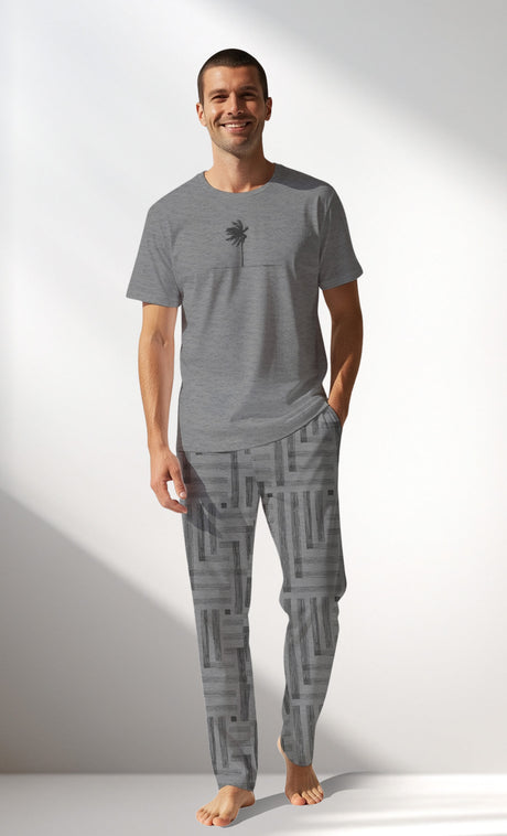 Man Supreme Strong Short Sleeve Pyjama Set - G2 MELANJ - Image 1