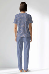 Woman Polyviscon Aurella Pocket Detail Pyjama Set - B-ROTASYON - Image 3