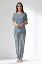 Woman Polyviscon Edelia Pyjama Set - MAVİ - Image 1