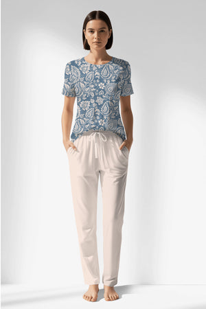 Woman Polyviscon Edelia Pocket Detail Pyjama Set - B-ROTASYON - Image 1