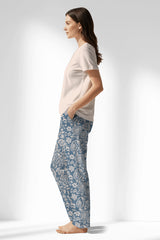 Woman Polyviscon Edelia Drop Collar Pyjama Set - B-PEMBE - Image 2