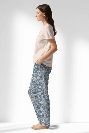 Woman Polyviscon Edelia Drop Collar Pyjama Set - B-PEMBE - Image 2