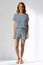 Woman Polyviscon Edelia Short Set - A-MAVİ - Image 1