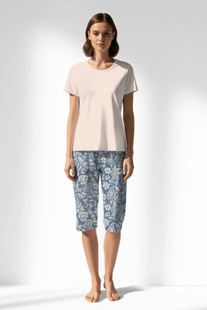 Woman Polyviscon Edelia Capri Set - B-PEMBE - Image 3
