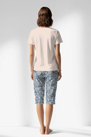Woman Polyviscon Edelia Capri Set - B-PEMBE - Image 1
