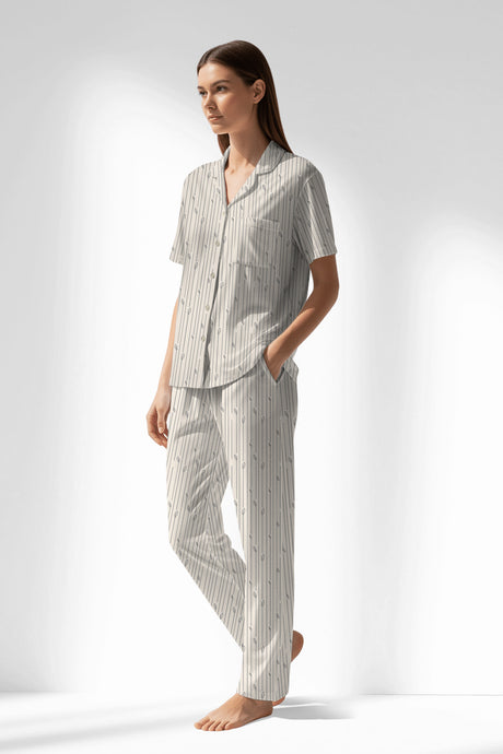 Woman Polyviscon Lina Buttoned Pyjama Set - ROTASYON - Image 2