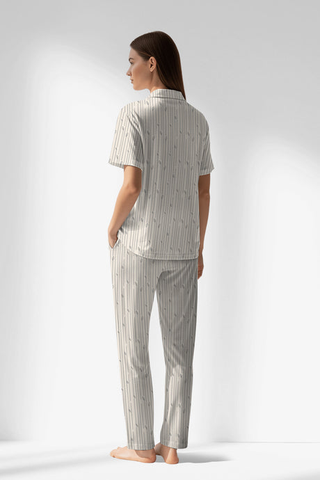Woman Polyviscon Lina Buttoned Pyjama Set - ROTASYON - Image 3