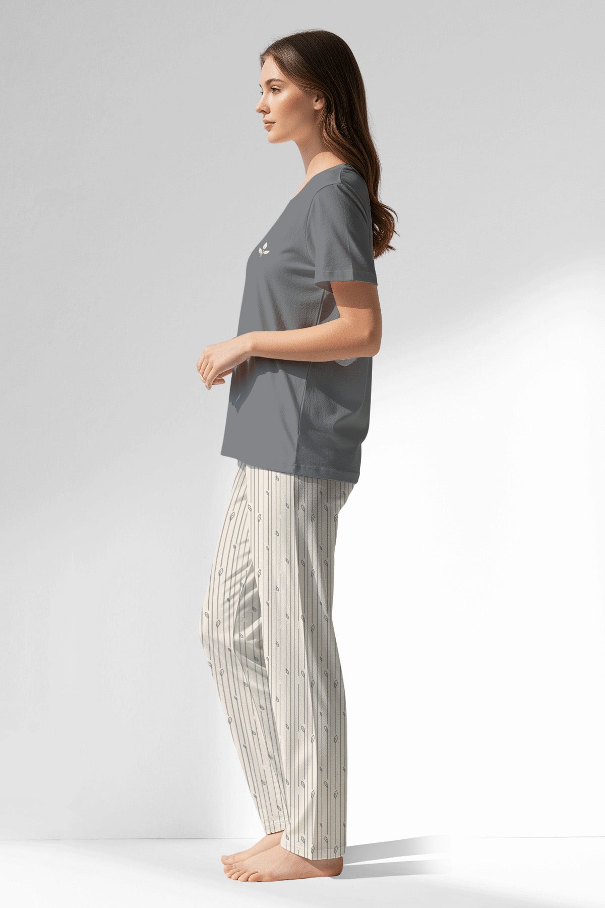 Woman Polyviscon Lina Pyjama Set - B-FUME - Image 2