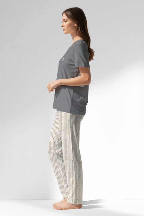 Woman Polyviscon Lina Pyjama Set - B-FUME - Image 2