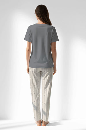 Woman Polyviscon Lina Pyjama Set - B-FUME - Image 3