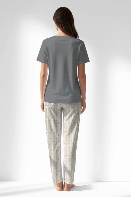 Woman Polyviscon Lina Pyjama Set - B-FUME - Image 3
