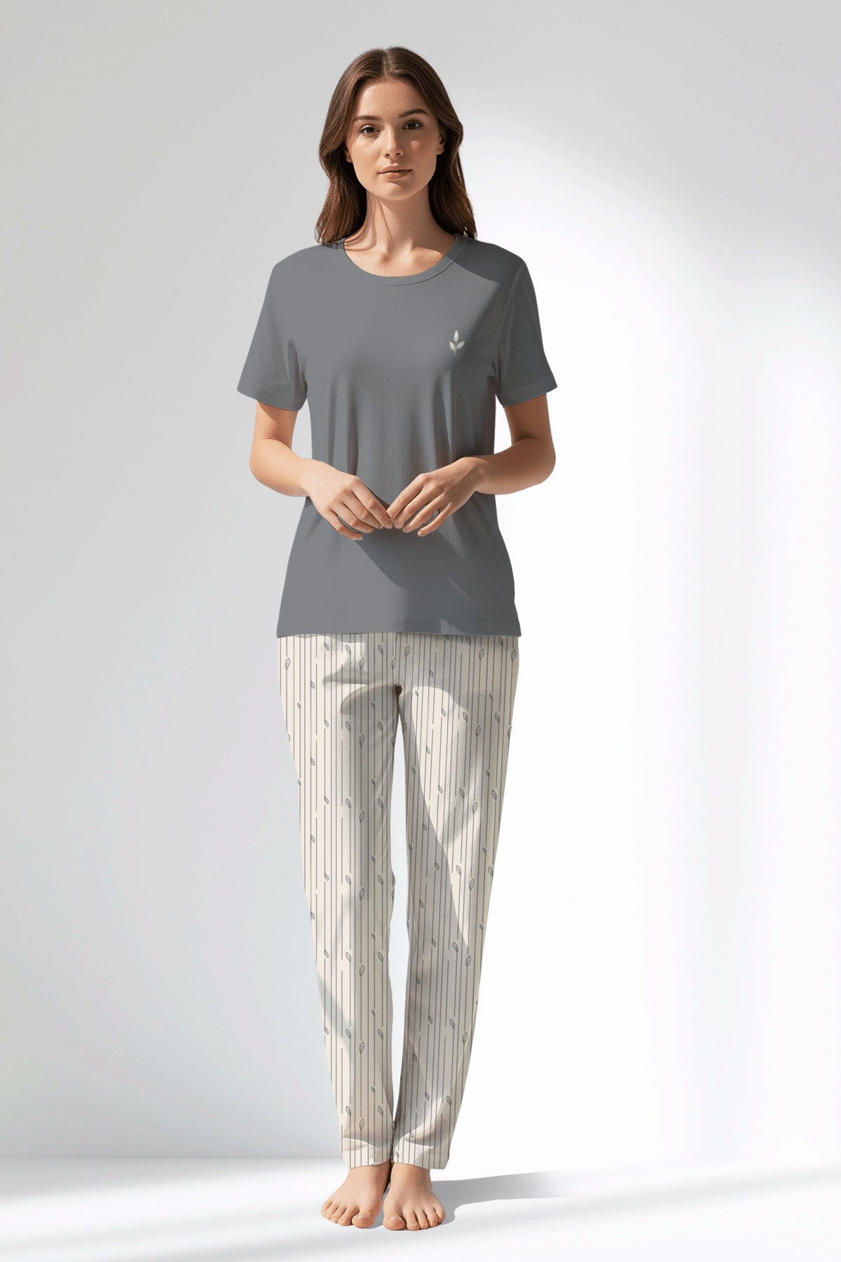 Woman Polyviscon Lina Pyjama Set - B-FUME - Image 1