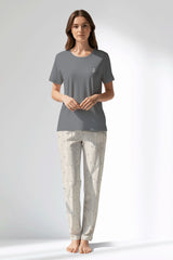 Woman Polyviscon Lina Pyjama Set - B-FUME - Image 1