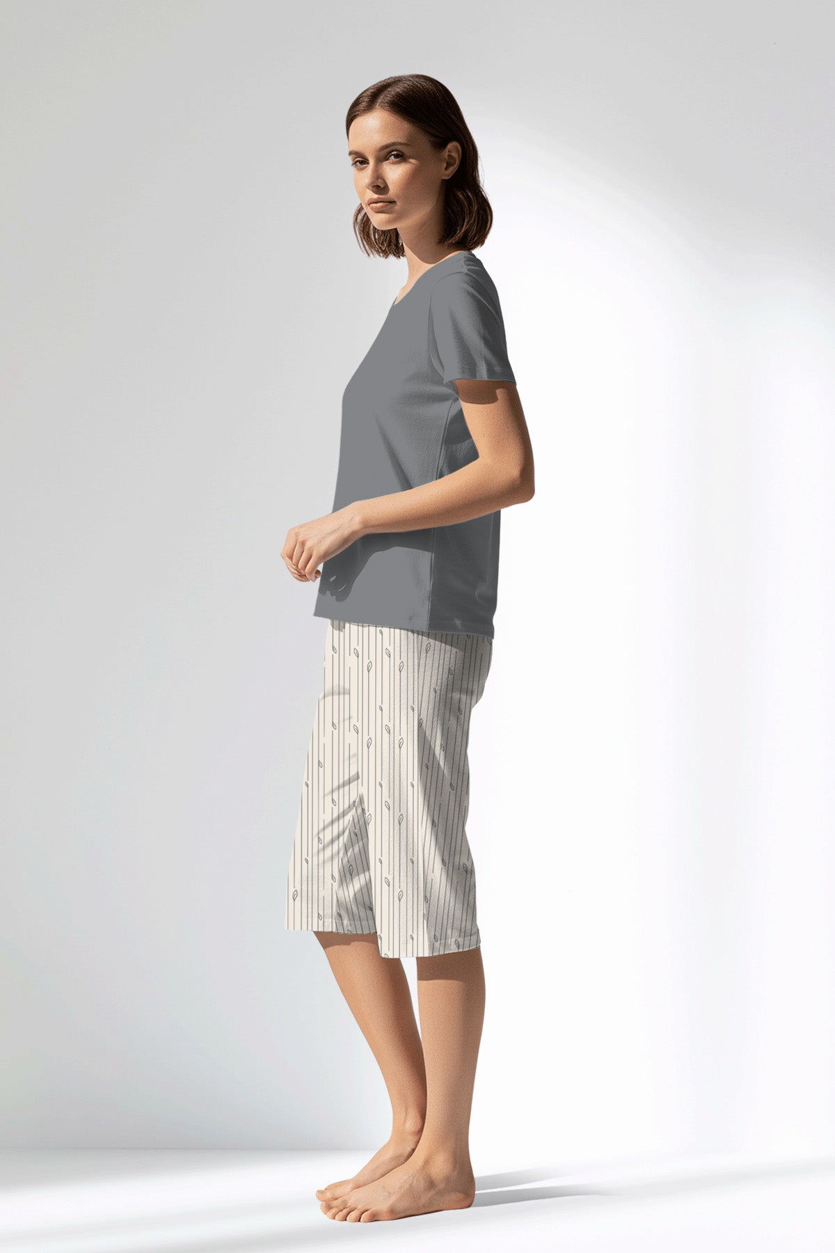 Woman Polyviscon Lina Capri Set - B-FUME - Image 2