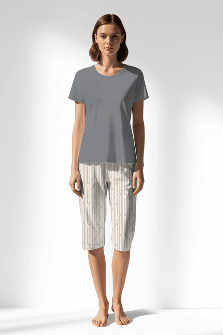 Woman Polyviscon Lina Capri Set - B-FUME - Image 3