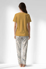 Woman Polyviscon Fresco Pyjama Set - A-HONEY GOLD - Image 3