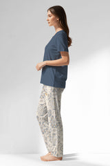 Woman Polyviscon Fresco Pyjama Set - B-CHINA BLUE - Image 2