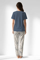 Woman Polyviscon Fresco Pyjama Set - B-CHINA BLUE - Image 3