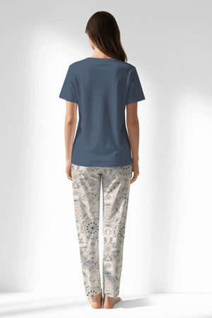 Woman Polyviscon Fresco Pyjama Set - B-CHINA BLUE - Image 3