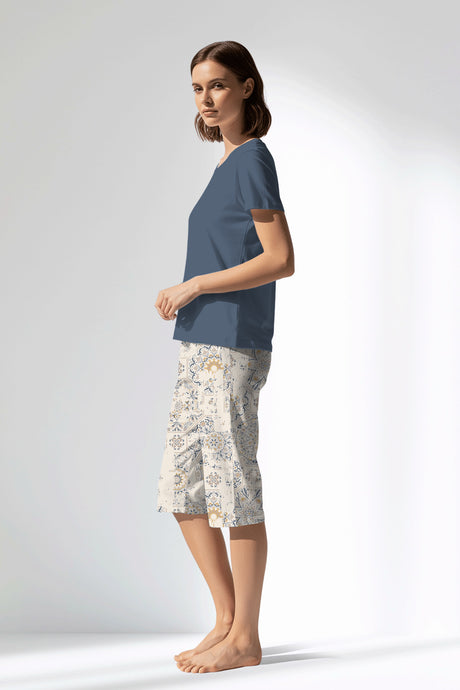 Woman Polyviscon Fresco Capri Set - B-CHINA BLUE - Image 2