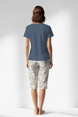 Woman Polyviscon Fresco Capri Set - B-CHINA BLUE - Image 1