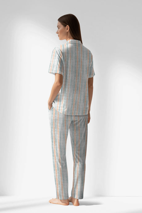 Woman Polyviscon Liner Buttoned Pyjama Set - ROTASYON - Image 3