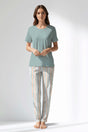 Woman Polyviscon Liner Pyjama Set - BLUE HAZE - Image 1